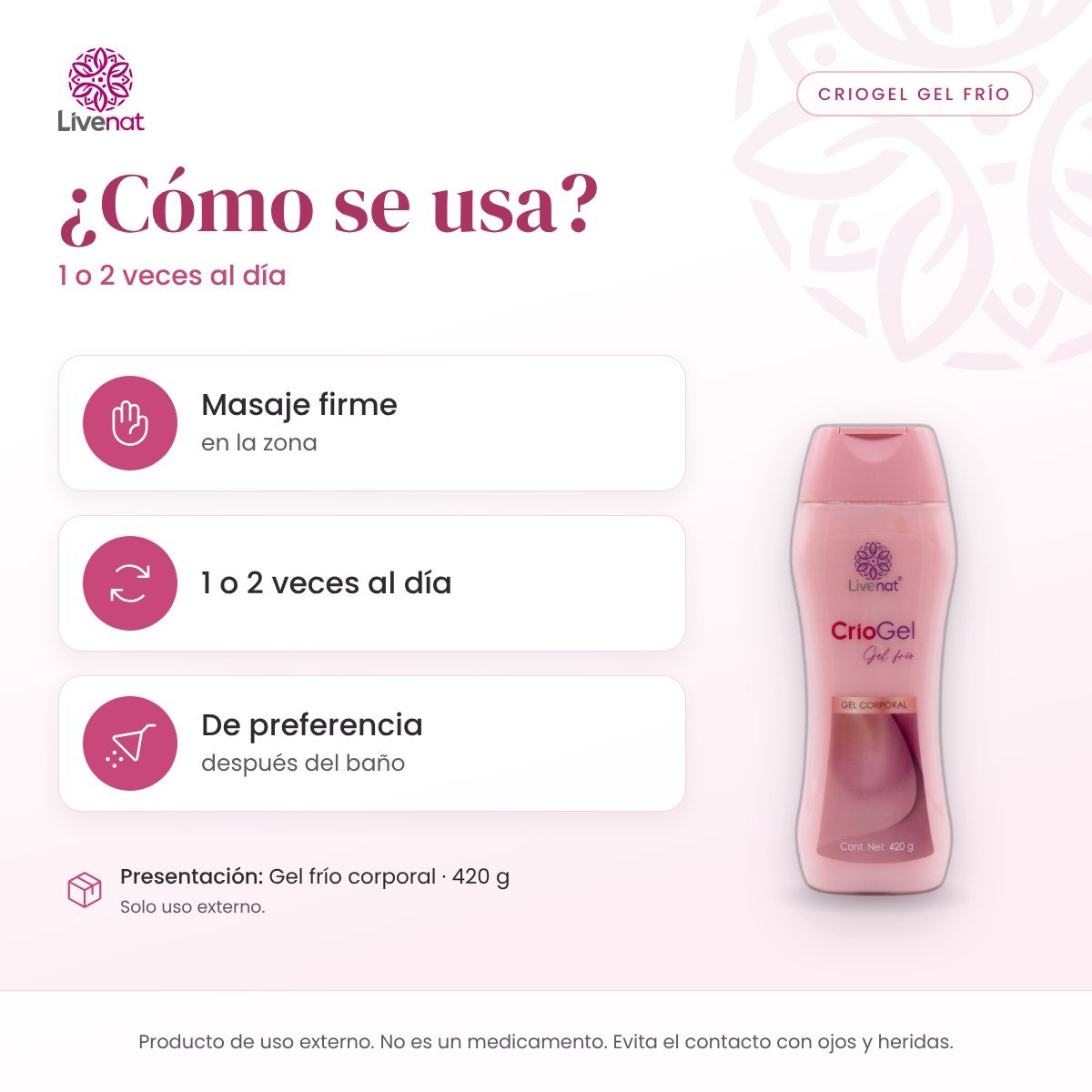 CrioGel Gel frío: cómo se usa