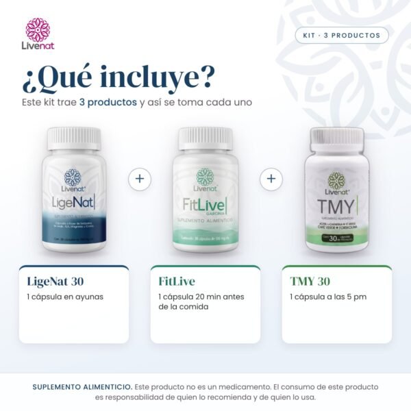 Qué incluye el kit: LigeNat 30 + FitLive + TMY 30